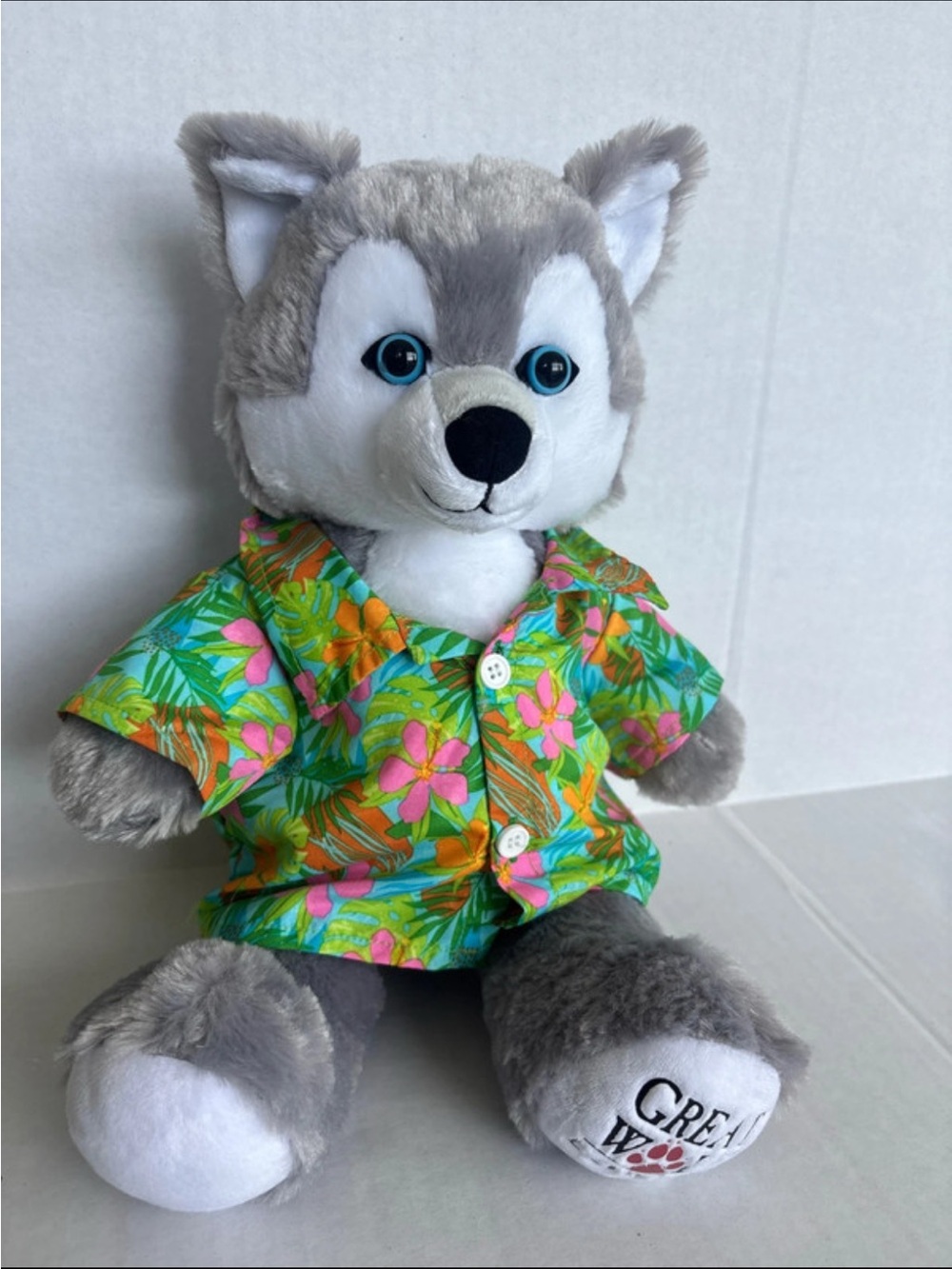 Build a Bear Great Wolf Lodge Wolf Green Floral Shirt - Kids Plush Toy